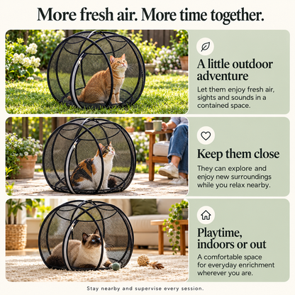 PawSphere - Outdoor Pop-Up Cat Playpen